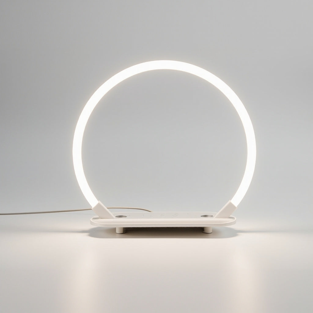 LED Clock Table Lamp - USB Dimmable Desk Light with Alarm