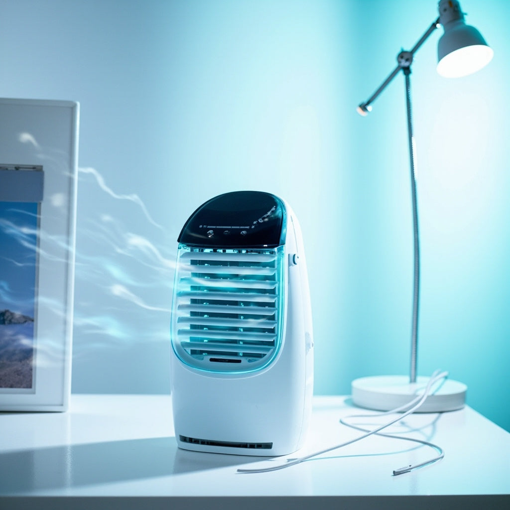 Portable Desktop Air Conditioner - Evaporative Cooler Fan Humidifier