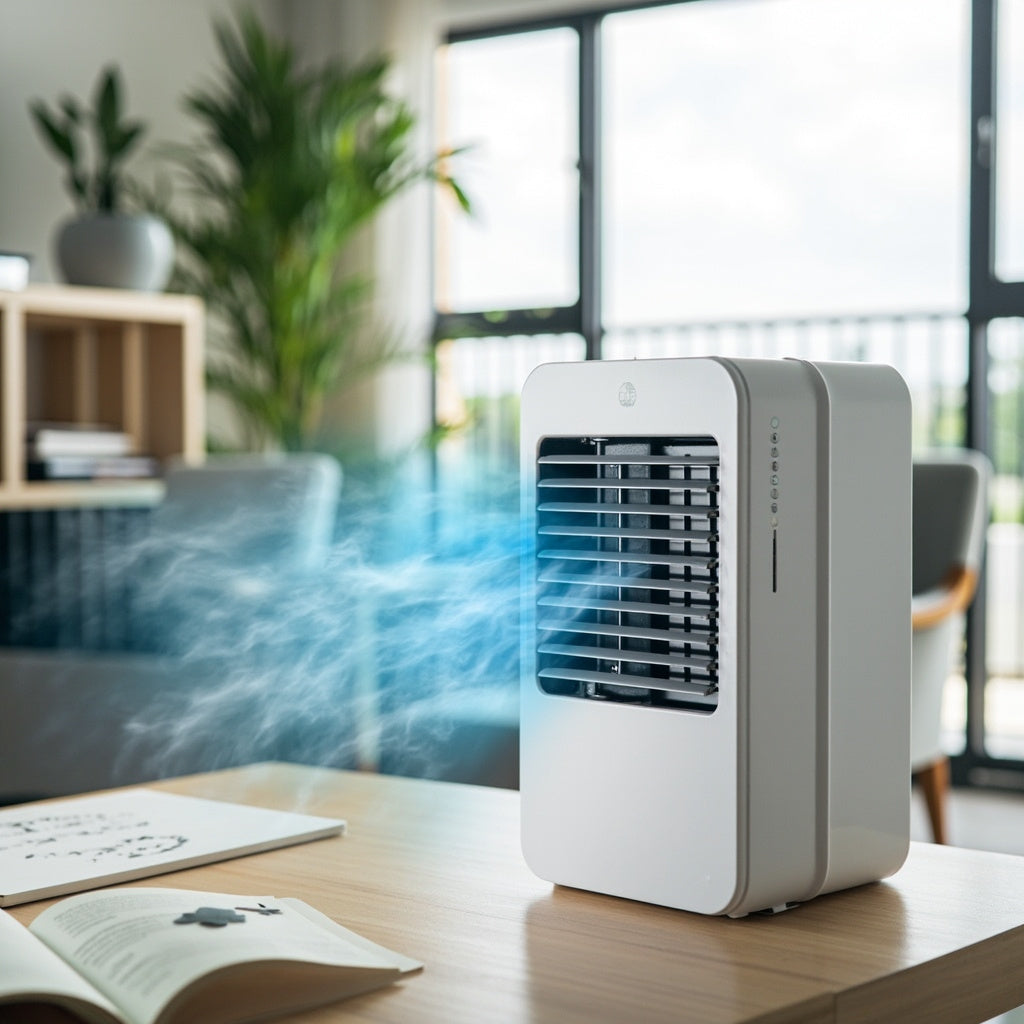 Portable Desktop Air Conditioner - Evaporative Cooler Fan Humidifier